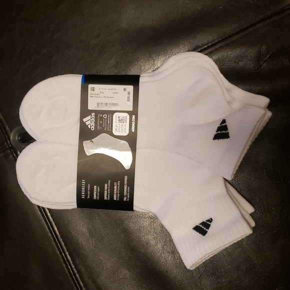 NWT Adidas 6 pack compression quarter socks - Picture 2 of 2